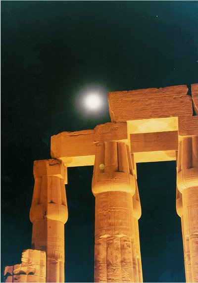 Luxor Temple Pillars And Moon